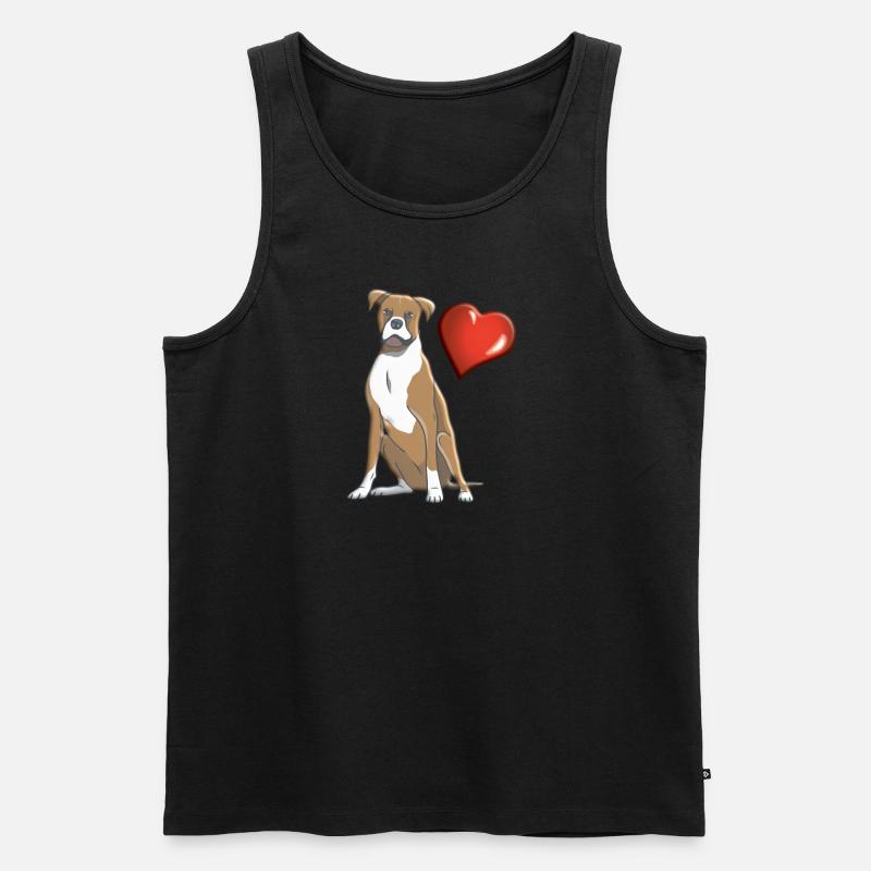 Hund Boxer Hundebesitzer Geschenkidee - Männer Premium Bio Tank Top - Schwarz