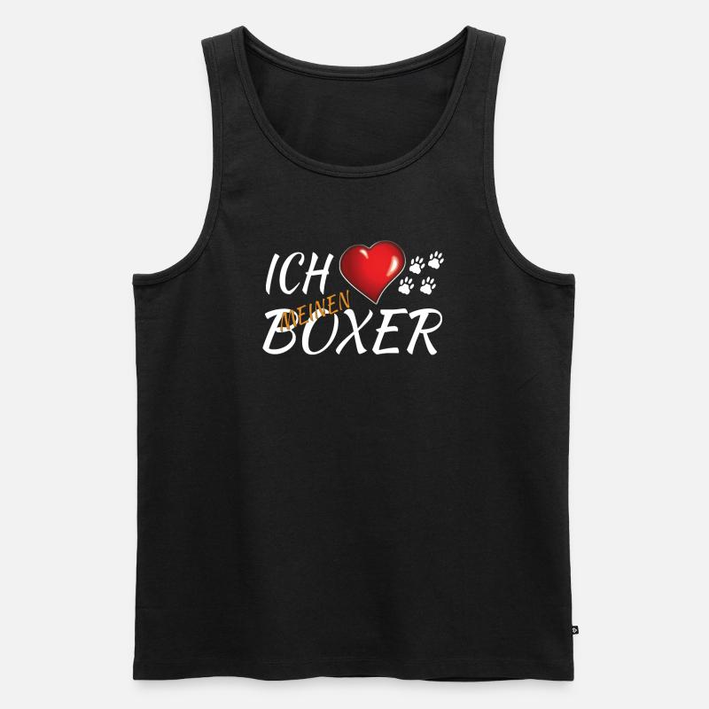 Hund Boxer Hundebesitzer Geschenkidee - Männer Premium Bio Tank Top - Schwarz