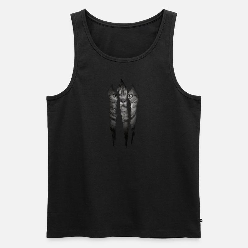 Katzenfreund, Katzenzubehör Geschenk - Männer Premium Bio Tank Top - Schwarz