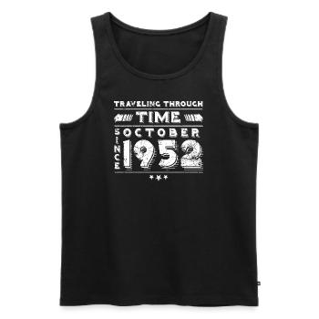 Vintage Time Travel anniversaire Design octobre 1952 - Débardeur bio Premium Homme - noir - Devant - Michal (187cm)