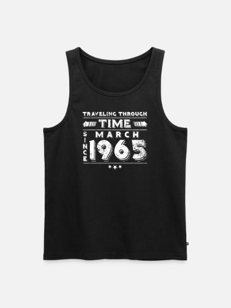 Vintage Zeitreise Geburtstags Design März 1965 - Männer Premium Bio Tank Top - Schwarz