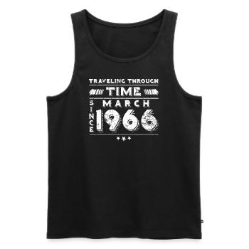 Vintage Zeitreise Geburtstags Design März 1966 - Männer Premium Bio Tank Top - Schwarz - Vorne - Michal (187cm)