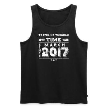 Vintage Zeitreise Geburtstags Design März 2017 - Männer Premium Bio Tank Top - Schwarz - Vorne - Michal (187cm)
