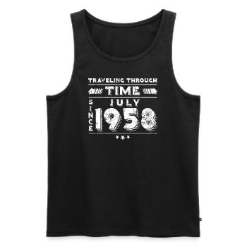 Vintage Zeitreise Geburtstags Design Juli 1958 - Männer Premium Bio Tank Top - Schwarz - Vorne - Michal (187cm)