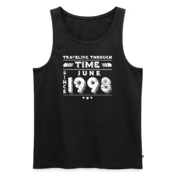 Vintage Zeitreise Geburtstags Design Juni 1998 - Männer Premium Bio Tank Top - Schwarz - Vorne - Michal (187cm)