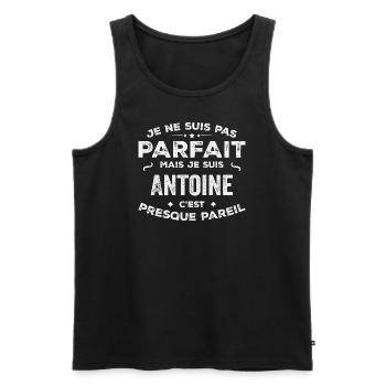 Antoine Ein Vorname, eine Geschichte, eine Persönlichkeit - Männer Premium Bio Tank Top - Schwarz - Vorne - AI Model Male 178 light (178cm)