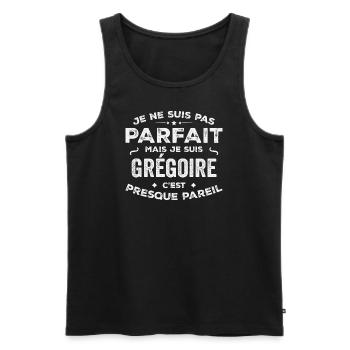 Grégoire Ein Vorname, eine Geschichte, eine Persönlichkeit - Männer Premium Bio Tank Top - Schwarz - Vorne - AI Model Male 178 light (178cm)