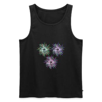 Fusée de feu d'artifice - Débardeur bio Premium Homme - noir - Devant - AI Model Male 178 light (178cm)