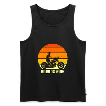 Born to Ride Moto Retro Vintage - Débardeur bio Premium Homme - noir - Devant - Michal (187cm)