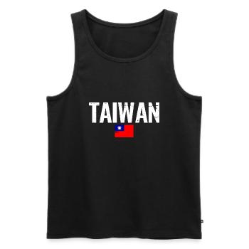 Taiwan Taiwanese Drapeau Taïwanais Taïwanais - Débardeur bio Premium Homme - noir - Devant - AI Model Male 178 light (178cm)