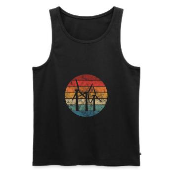 Windenergie Windkraft Windkraftanlage Kraftwerk - Männer Premium Bio Tank Top - Schwarz - Vorne - AI Model Male 178 light (178cm)
