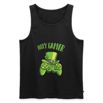 Lucky Gamer irish irland - Débardeur bio Premium Homme - noir - Devant - Michal (187cm)