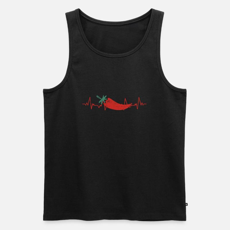 Chilischote Peperoni Geschenk Chili - Männer Premium Bio Tank Top - Schwarz
