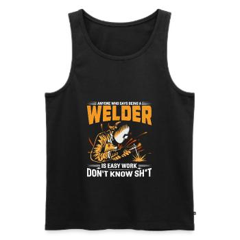 Welding Welding Craftsman Gift - Men's Premium Organic Tank Top - black - Front - Michal (187cm)