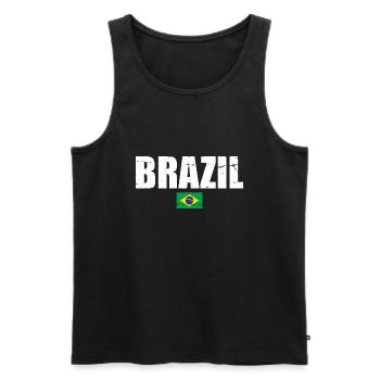Brésil Brésil Drapeau brésilien - Débardeur bio Premium Homme - noir - Devant - Michal (187cm)