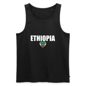 Ethiopie Ethiopie Drapeau Éthiopien - Débardeur bio Premium Homme - noir - Devant - AI Model Male 178 light (178cm)