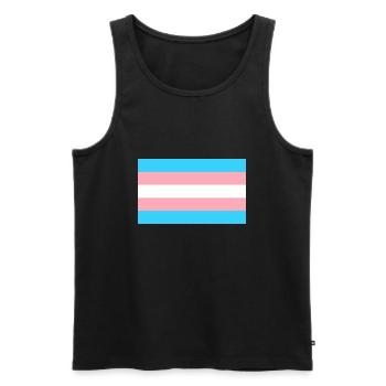 Transgender Flagge - Männer Premium Bio Tank Top - Schwarz - Vorne - Michal (187cm)