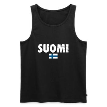 Suomi Finlande Drapeau finlandais Finn - Débardeur bio Premium Homme - noir - Devant - Michal (187cm)
