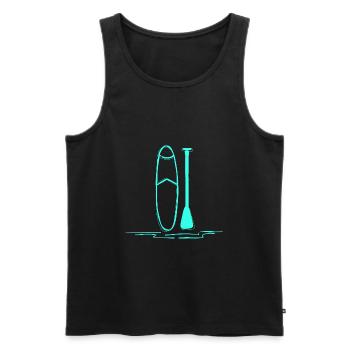 Stand Up Paddler Sea - Men's Premium Organic Tank Top - black - Front - AI Model Male 178 light (178cm)