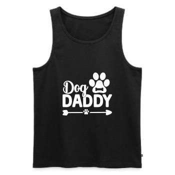 Le chien papa drôle de chien cite des dictons de chien - Débardeur bio Premium Homme - noir - Devant - AI Model Male 178 light (178cm)