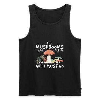 Mushroom morel - Men's Premium Organic Tank Top - black - Front - AI Model Male 178 light (178cm)