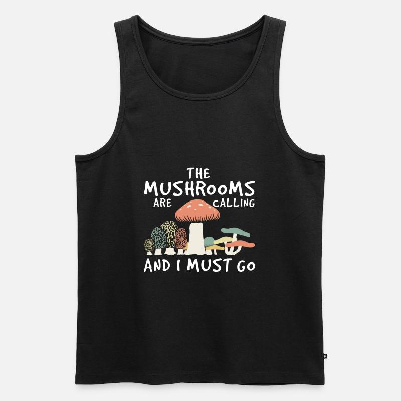 Pilz Morchel - Männer Premium Bio Tank Top - Schwarz