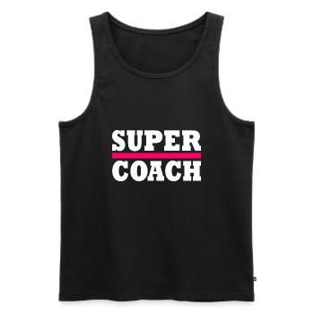 coach - Men's Premium Organic Tank Top - black - Front - AI Model Male 178 light (178cm)