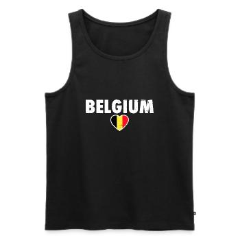 Belgique Belgique Drapeau belge - Débardeur bio Premium Homme - noir - Devant - Michal (187cm)