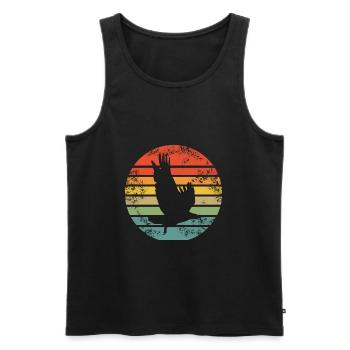Adler Retro - Männer Premium Bio Tank Top - Schwarz - Vorne - AI Model Male 178 light (178cm)