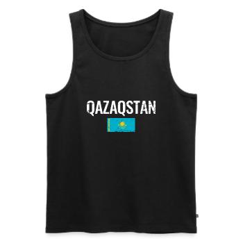 Kasachstan Kasachische Flagge Kasache - Männer Premium Bio Tank Top - Schwarz - Vorne - AI Model Male 178 light (178cm)