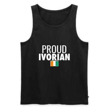 Fier drapeau ivoirien de la Côte d’Ivoire - Débardeur bio Premium Homme - noir - Devant - AI Model Male 178 light (178cm)