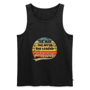 Papa Retro Myth Legend - Männer Premium Bio Tank Top - Schwarz - Vorne - AI Model Male 178 light (178cm)