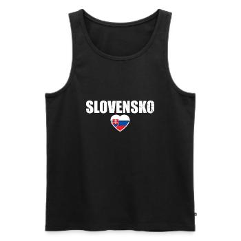 Slovensko Slowakei Slowakische Flagge Slowake - Männer Premium Bio Tank Top - Schwarz - Vorne - AI Model Male 178 light (178cm)