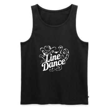 Line Dance Katze ich liebe Katzen und Line Dance - Männer Premium Bio Tank Top - Schwarz - Vorne - AI Model Male 178 light (178cm)