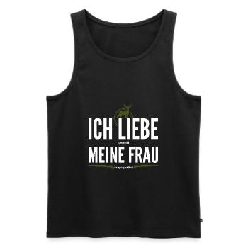Jäger Jägerin Jagen Jagd Jagt Hunting Hunter Hunt - Männer Premium Bio Tank Top - Schwarz - Vorne - Michal (187cm)