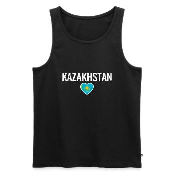 Kasachstan Kasachische Flagge Kasache - Männer Premium Bio Tank Top - Schwarz - Vorne - AI Model Male 178 light (178cm)
