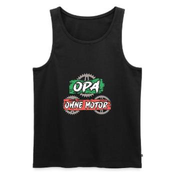Opa fährt Fahrrad ohne Motor und Akku fitter Opa - Männer Premium Bio Tank Top - Schwarz - Vorne - Michal (187cm)