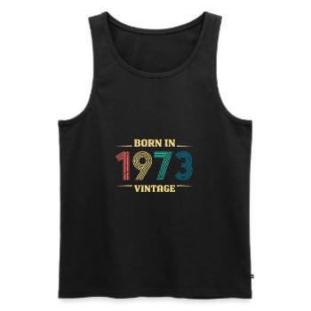 Birthday BORN IN 1973 VINTAGE - Men's Premium Organic Tank Top - black - Front - AI Model Male 178 light (178cm)