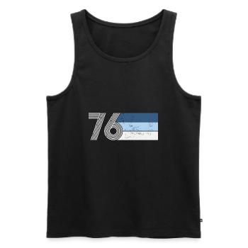 Vintage 1976 birthday 76 RETRO - Men's Premium Organic Tank Top - black - Front - AI Model Male 178 light (178cm)