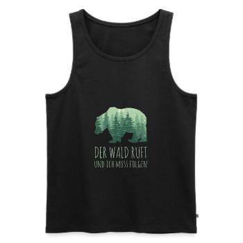 THE FOREST CALLS - NATURE saying - Men's Premium Organic Tank Top - black - Front - Michal (187cm)