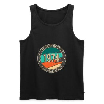 Birthday 1974 THE VERY BEST OF Original Parts - Men's Premium Organic Tank Top - black - Front - Michal (187cm)