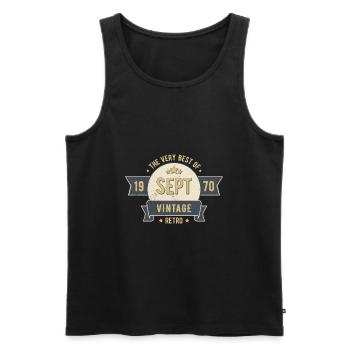 September 1970 birthday VERY BEST OF VINTAGE 50 - Men's Premium Organic Tank Top - black - Front - AI Model Male 178 light (178cm)