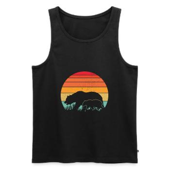 PAPA OURS - Männer Premium Bio Tank Top - Schwarz - Vorne - AI Model Male 178 light (178cm)