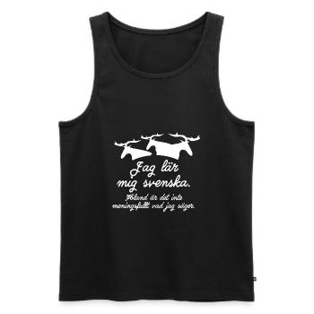 Ich lerne Schwedisch - Männer Premium Bio Tank Top - Schwarz - Vorne - AI Model Male 178 light (178cm)