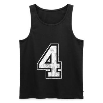 Numéro 4 - Débardeur bio Premium Homme - noir - Devant - AI Model Male 178 light (178cm)