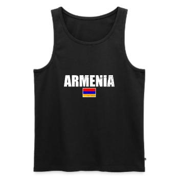 Arménie Arménie Drapeau arménien Fier Arménien - Débardeur bio Premium Homme - noir - Devant - AI Model Male 178 light (178cm)