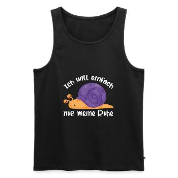 Lustige Schnecke ich will einfach meine Ruhe - Männer Premium Bio Tank Top - Schwarz - Vorne - Michal (187cm)