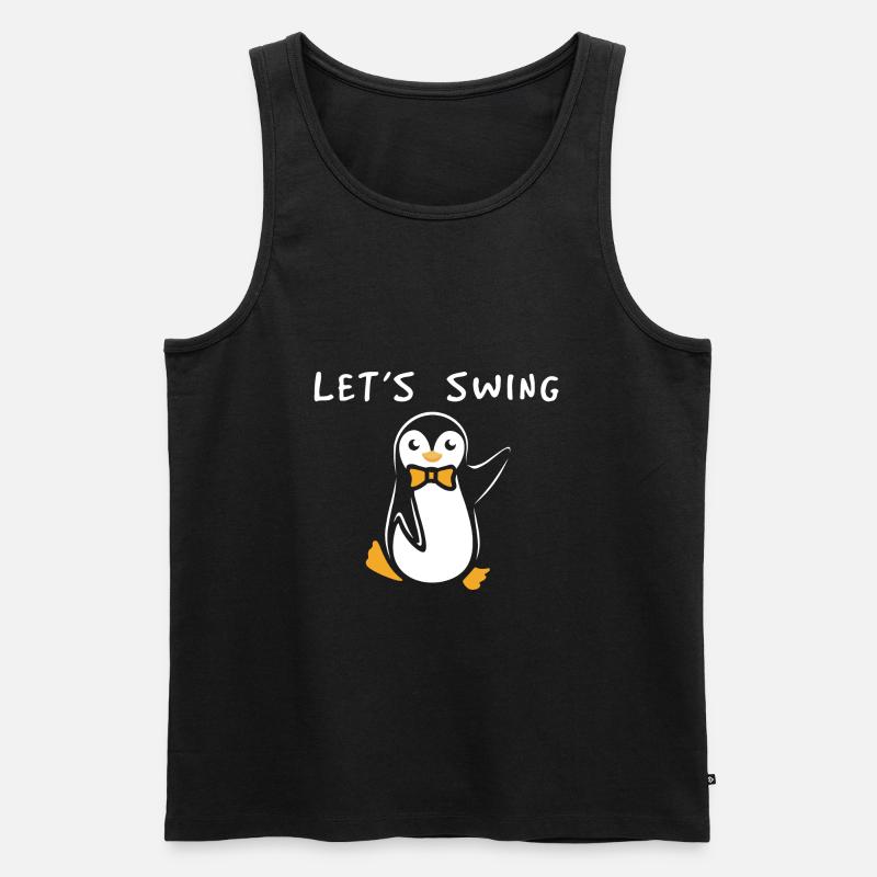Swing Dance Pinguin - Männer Premium Bio Tank Top - Schwarz