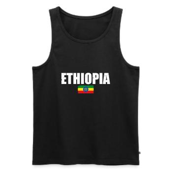 Ethiopie Ethiopie Drapeau Éthiopien - Débardeur bio Premium Homme - noir - Devant - AI Model Male 178 light (178cm)
