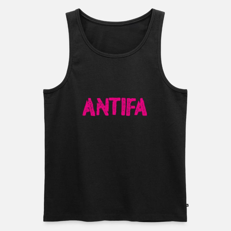 Antifa - Männer Premium Bio Tank Top - Schwarz